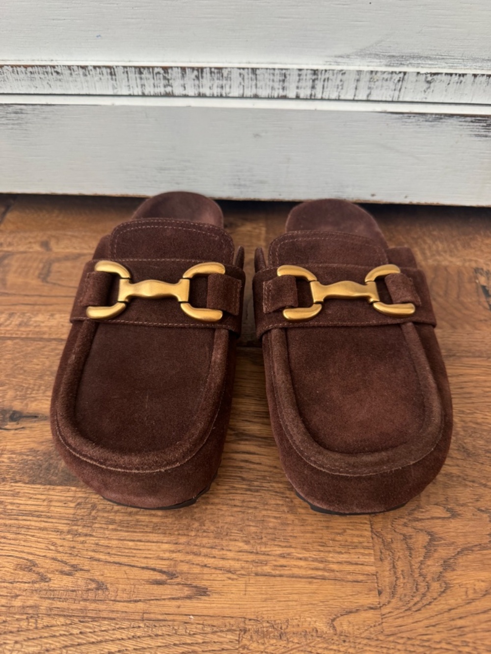 Bibi Lou Zagreb Clogs Anthropologie Chocolate Suede Women's SIze 37 US 6 6.5 - Picture 3 of 8